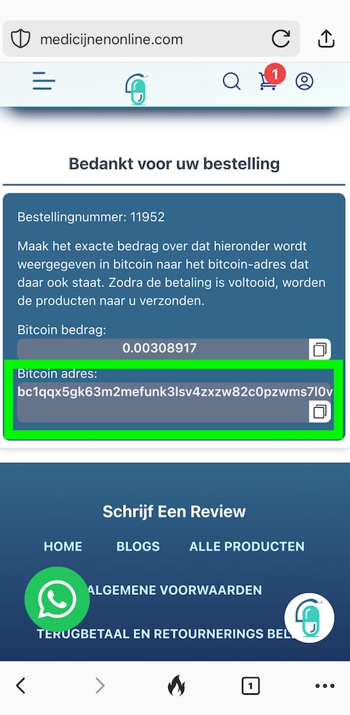 Kopieer en plak transactiegegevens van medicijnenkopen.com in de Edge-app.