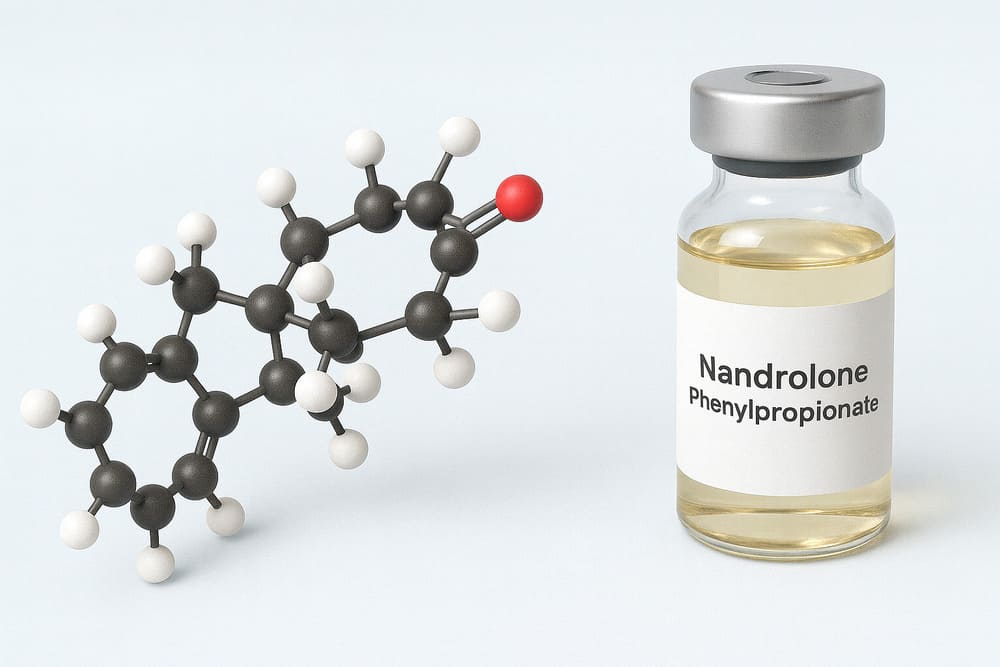 Chemische structuur van Nandrolone Phenylpropionate (NPP) – anabole steroïde met medische toepassing